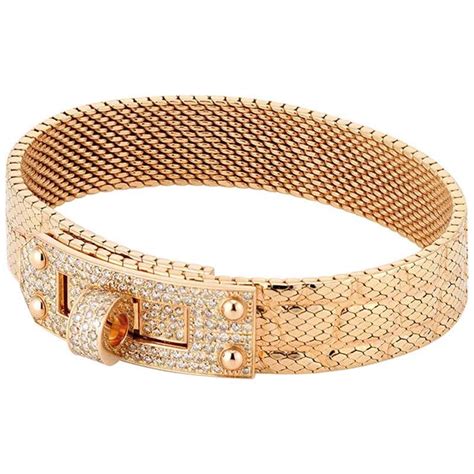 hermes gold bracelet with diamonds.